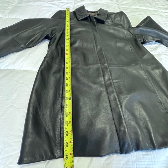 Worthington Genuine Lambskin Leather Coat Women’s Medium Zip Up Jacket Vtg Black - Picture 10 of 13